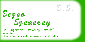 dezso szemerey business card